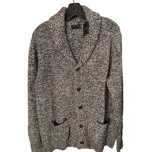 Joe’s Men’s Cardigan Marled Black Shawl Collar Button Down Sz M NWT